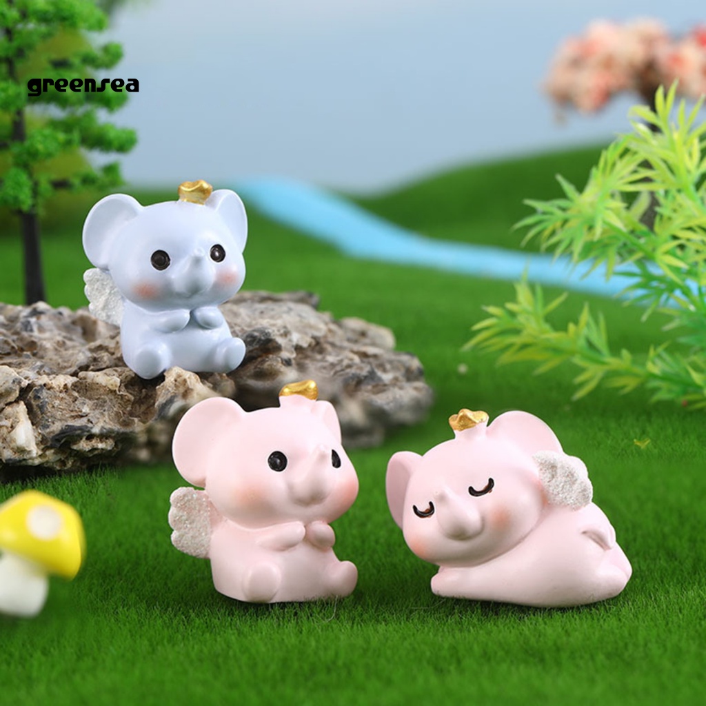 Set 2 Tượng Voi Mini Trang Trí Tiểu Cảnh