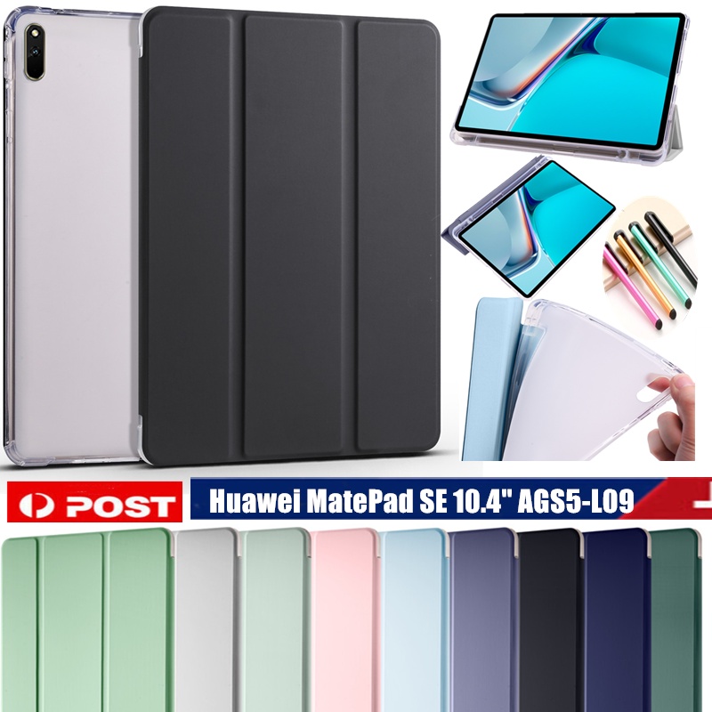 Bao Da Máy Tính Bảng TPU Mềm Nắp Lật Chống Sốc Có Ngăn Đựng Bút Cho Huawei MatePad SE 10.4 "AGS5-L09 AGS5-W09 Giá Đỡ