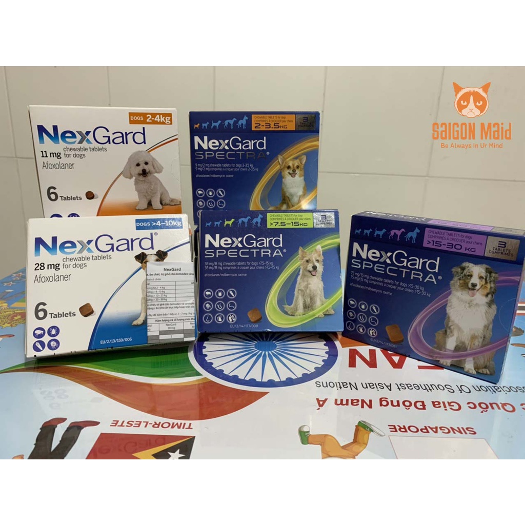 1 viên Nextgard hoặc Nextgard Spectra viên vị thịt bò cho chó