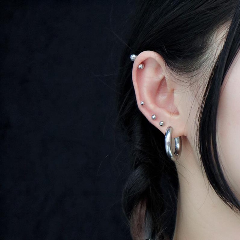 1 Khuyên Tai Quả Tạ Bằng Thép Không Gỉ