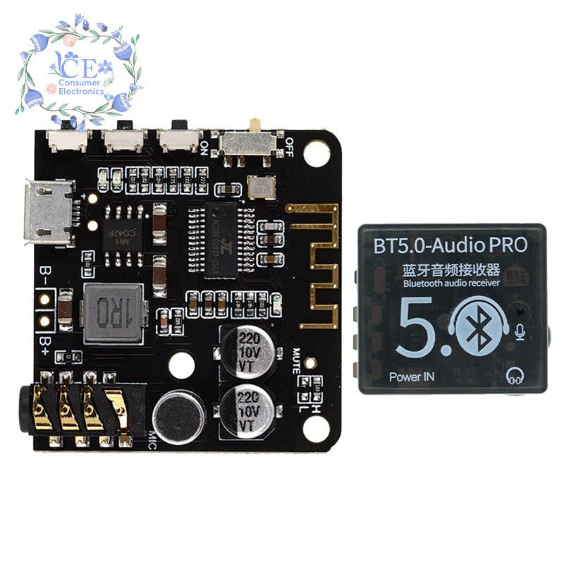 Bảng Mạch Giải Mã Âm Thanh BT5.0 PRO + Ốp Loa MP3 Kèm Mic Cho Xe Hơi