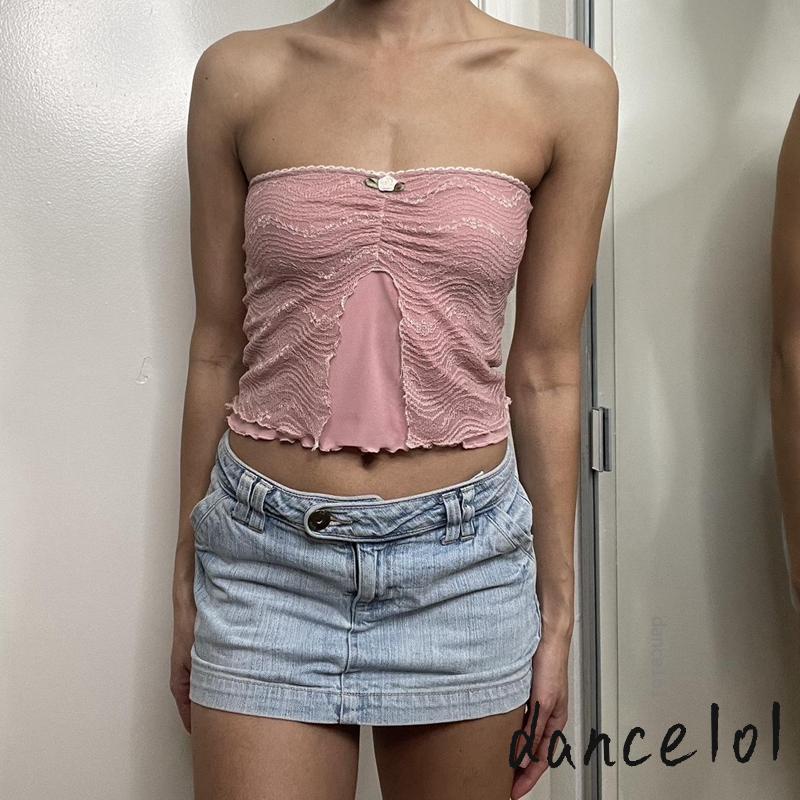 Áo Ống Cổ Thuyền Phối Ren Hoa 1O1 Dành Cho Nữ