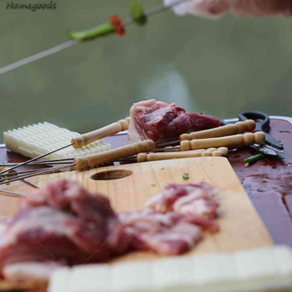 Bộ 10 Que Nướng Thịt Bbq Bằng Thép Không Gỉ 2023
