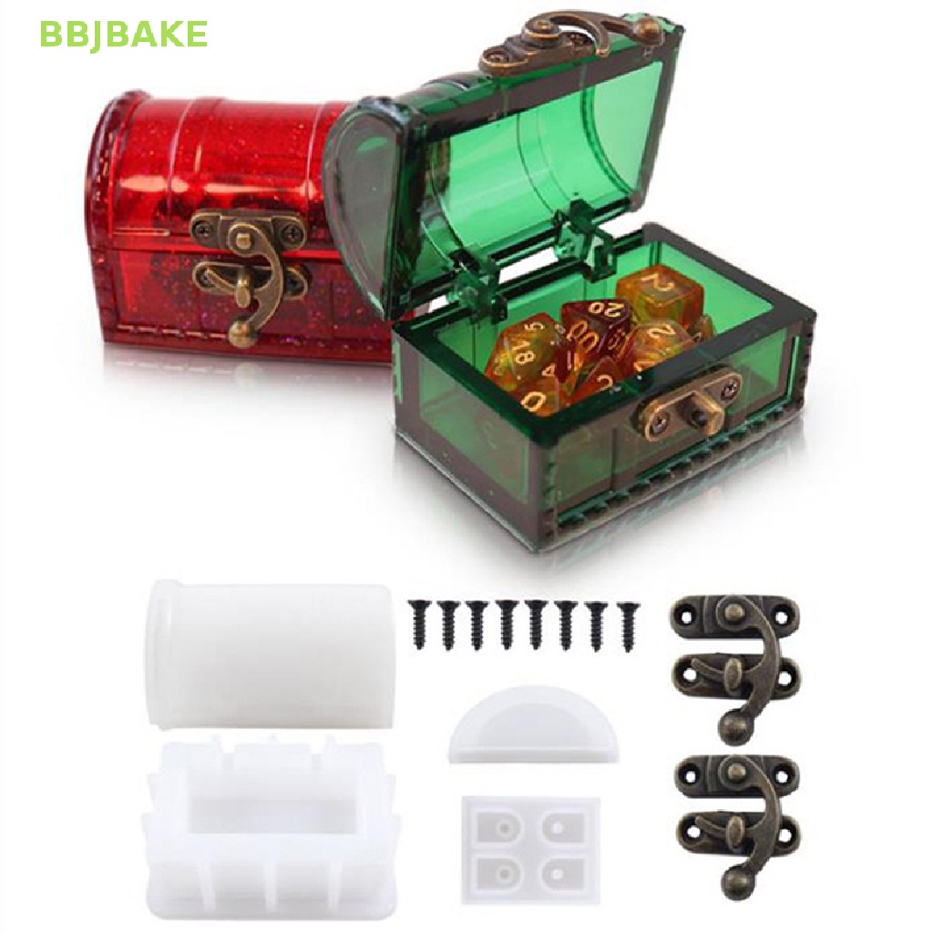 1 Set Khuôn Làm Trang Sức Hình Hộp Xúc Xắc Bằng Pha Lê Epoxy Độc Đáo DIY
