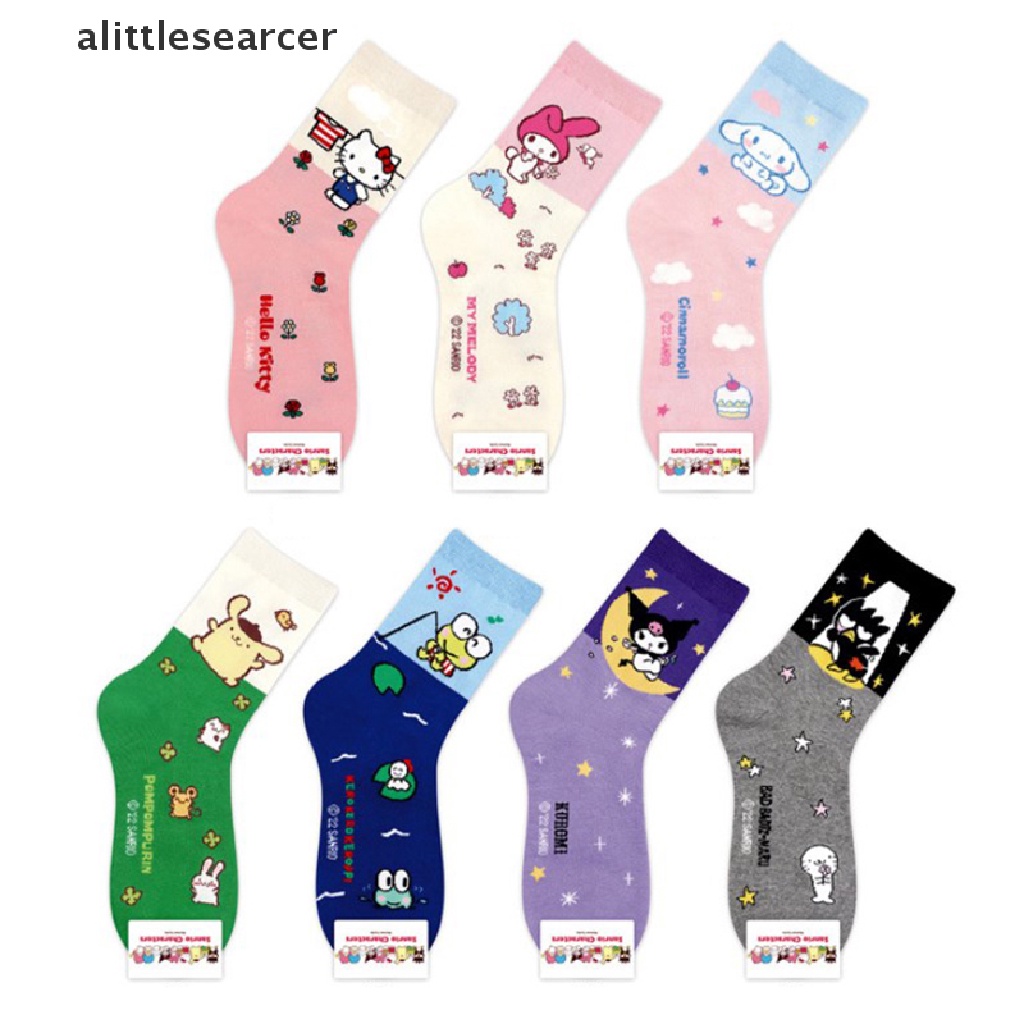 Vớ Cotton Họa Tiết Hoạt Hình Hello Kitty Kuromi Melody Cinnamoroll Dễ Thương Phù Hợp Làm Quà Sinh Nhật