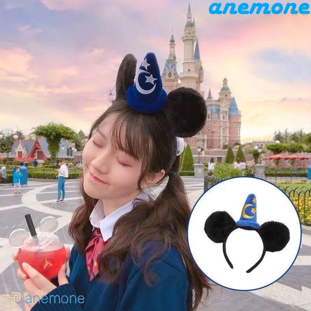 Băng Đô Cài Tóc Hình Tai Chuột Mickey / Mặt Trăng / Ngôi Sao Bằng Vải Lông Thời Trang Hàn Quốc