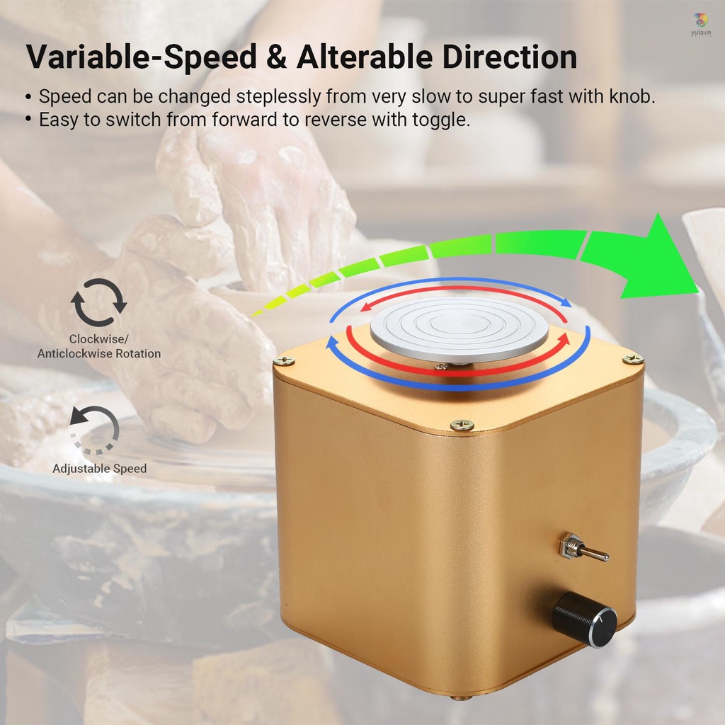 Máy Điêu Khắc Đất Sét Điện Tử 6cm Có Bánh Xe Xoay Tốc Độ Và Đồng Hồ Cho Người Lớn Và Trẻ Em