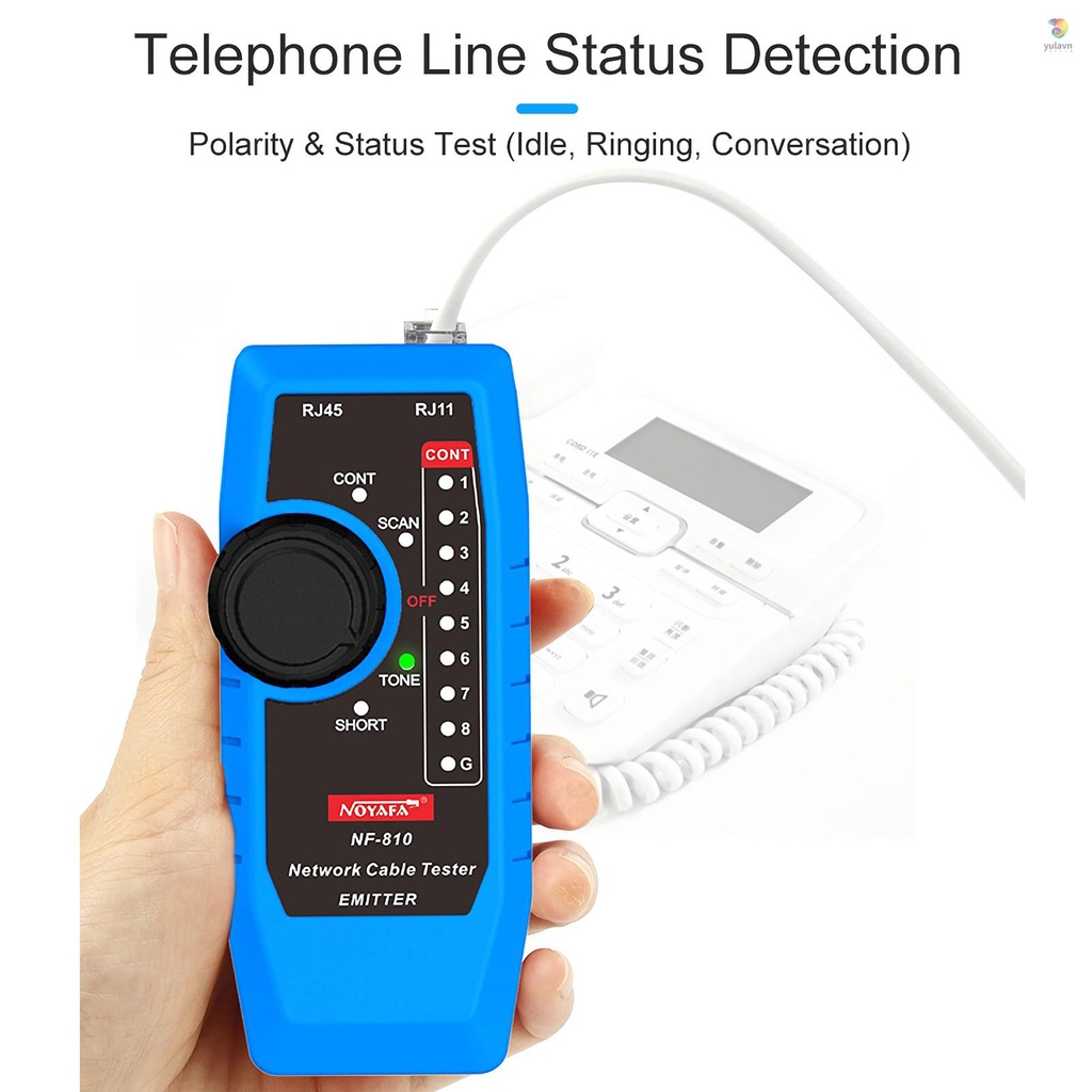 Bộ Dụng Cụ Kiểm Tra Cáp Mạng NOYAFA NF-810 Cho RJ11 RJ45 CAT5 CAT6 LAN Có Đèn LED Và Túi Đựng Dụng Cụ