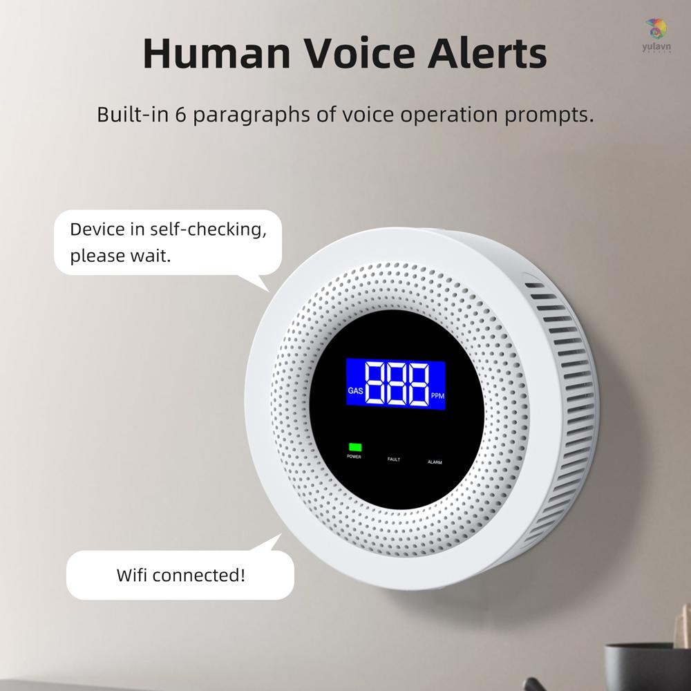 Thiết Bị Phát Hiện Rò Rỉ Khí Gas Wifi Điều Khiển Bằng Giọng Nói Với Màn Hình Hiển Thị USB Cung Cấp Năng Lượng Cao
