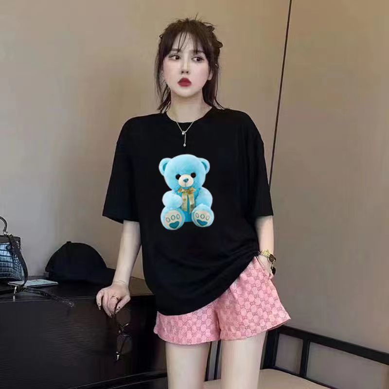 Set Áo Thun Ngắn Tay Form Rộng Và Quần Short Thời Trang Dành Cho Nữ