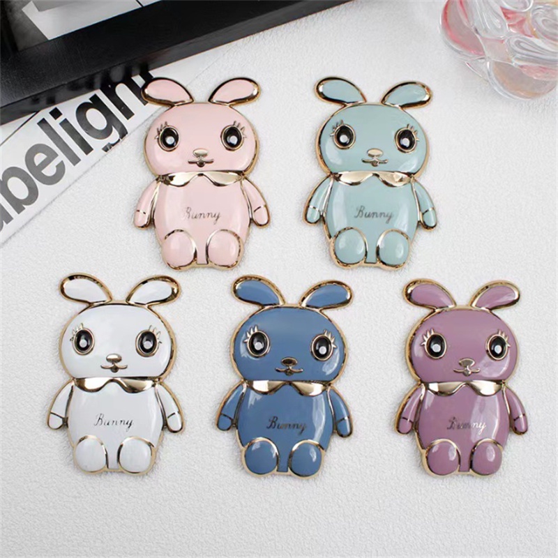 Giá Đỡ Điện Thoại Di Động Dạng Gập Hình Thỏ Mạ Màu Dễ Thương Có Nút Đẩy Và Kéo Và Kéo