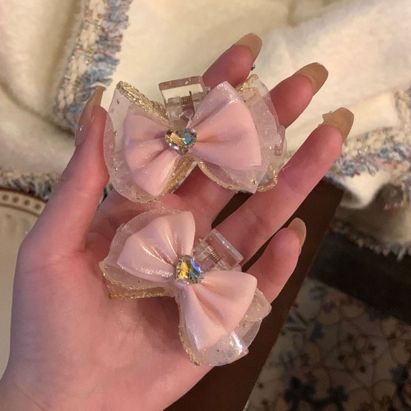 1 Kẹp Tóc Nơ Hồng Nhỏ Xinh Thời Trang Mùa Hè Cho Bạn Gái