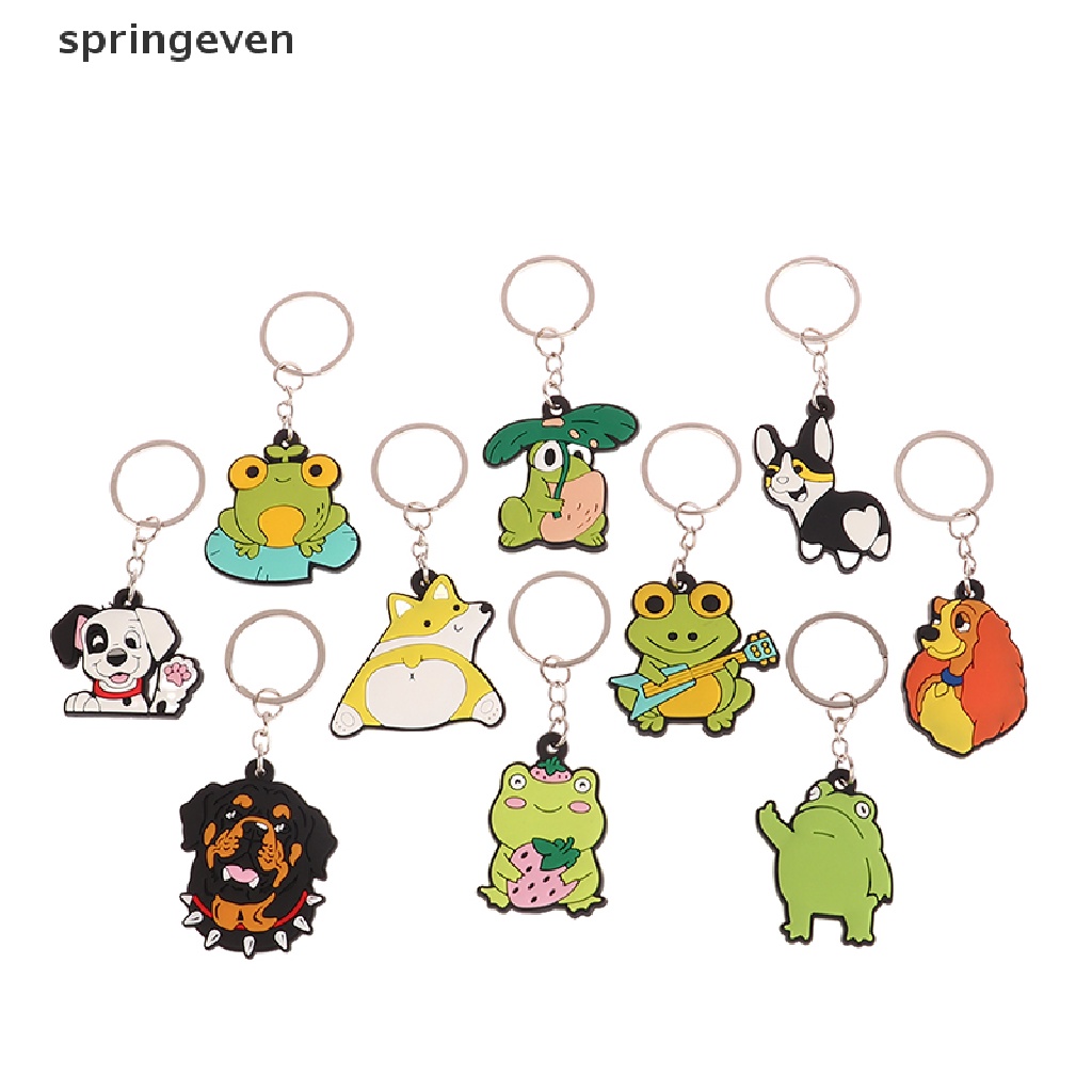 Set 5 Móc Chìa Khóa Bằng Nhựa PVC Hình Động Vật Hoạt Hình Dễ Thương