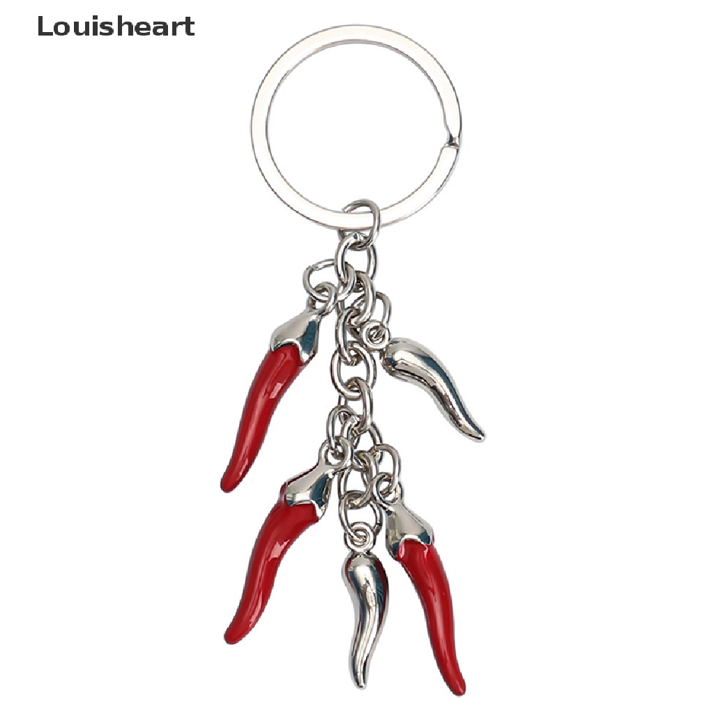 Louisheart Móc Khóa Hình Quả Ớt Đỏ Mini Bằng Hợp Kim Sáng Tạo