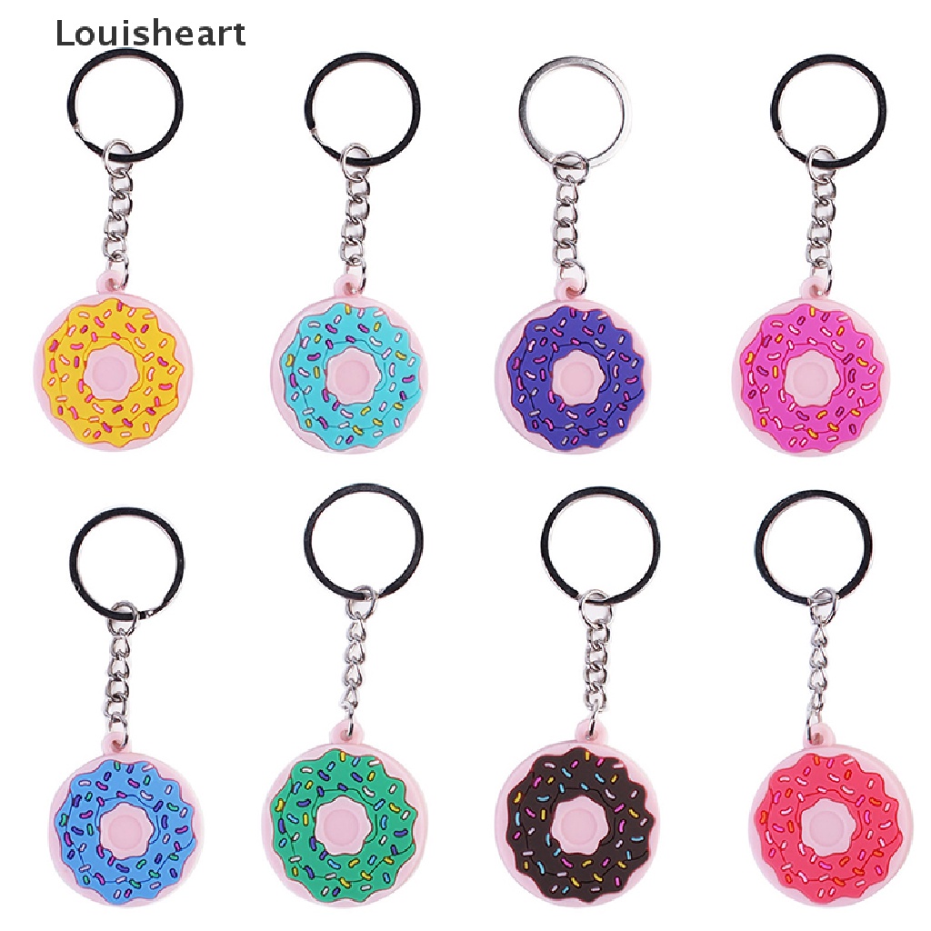 Móc Khóa Hình Bánh Donut Louisheart Bằng PVC Dễ Thương