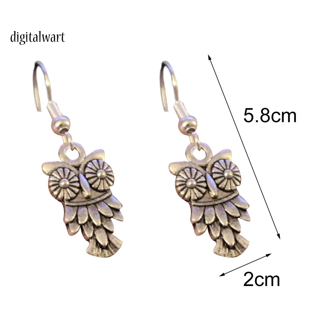 Kỹ Thuật Số| 1 Đôi Bông Tai Móc Hình Chim Cú Bằng Hợp Kim Kẽm Phong Cách Bohemian Dành Cho Nữ