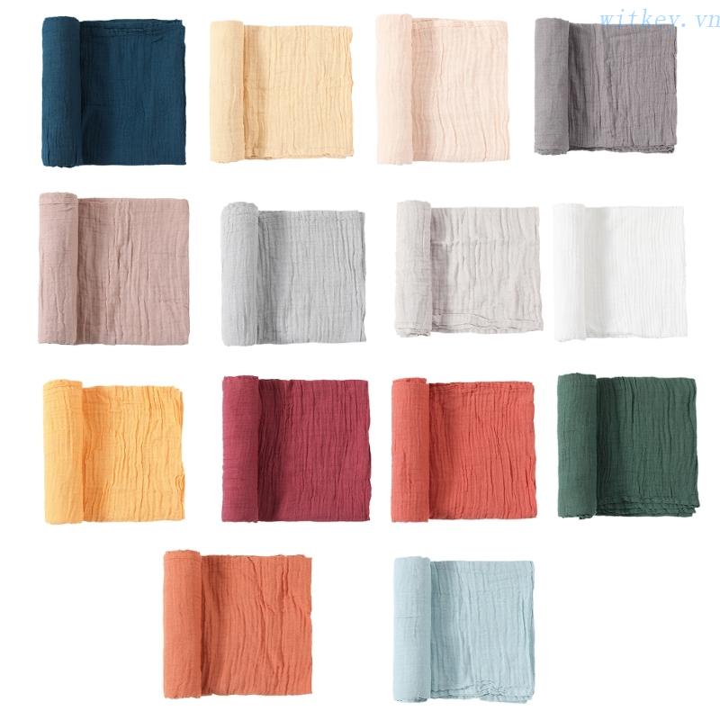 Chăn Quấn Em Bé Chất Liệu Cotton Mềm Mại Màu Trơn Trung Tính