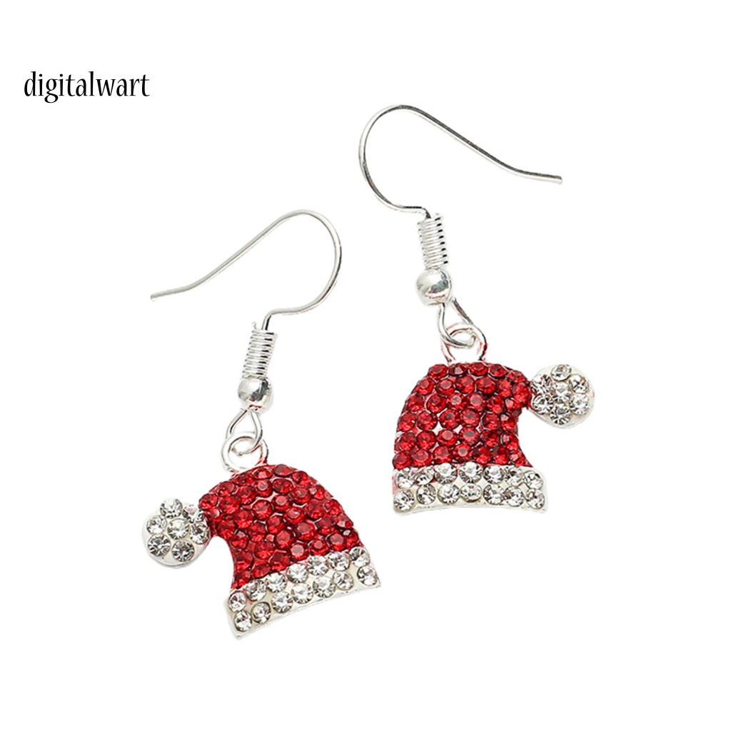 Kỹ Thuật Số| 1 Đôi Bông Tai Hợp Kim Hình Tuần Lộc Giáng Sinh Đính Đá Thời Trang Dành Cho Nữ