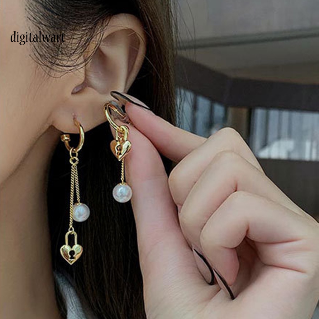 Kỹ Thuật Số| 1 Đôi Bông Tai Hợp Kim Hình Trái Tim Tinh Tế Quyến Rũ Dành Cho Nữ