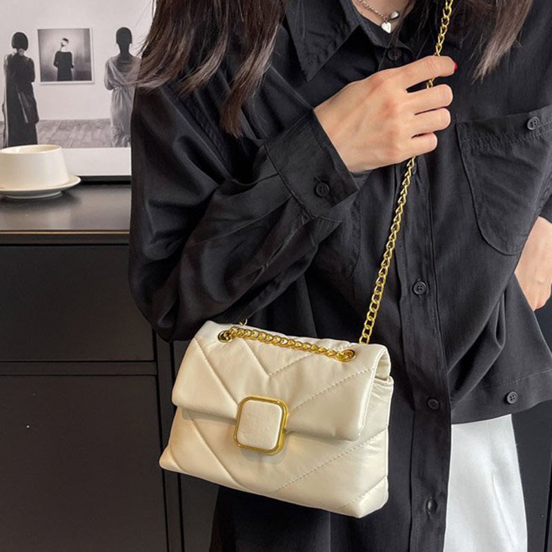 Túi Đeo Chéo Vai Hình Thoi Dây Mắt Xích Thời Trang Dành Cho Nữ