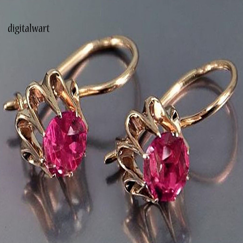 Kỹ Thuật Số| 1 Đôi Bông Tai Tròn Lớn Đính Đá Sáng Bóng Thời Trang Dành Cho Nữ 1 Cặp