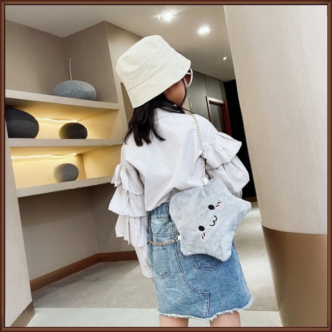 Túi Đeo Chéo Hình Ngôi Sao Hoạt Hình Phối Khóa Kéo Thời Trang Cho Bé Gái