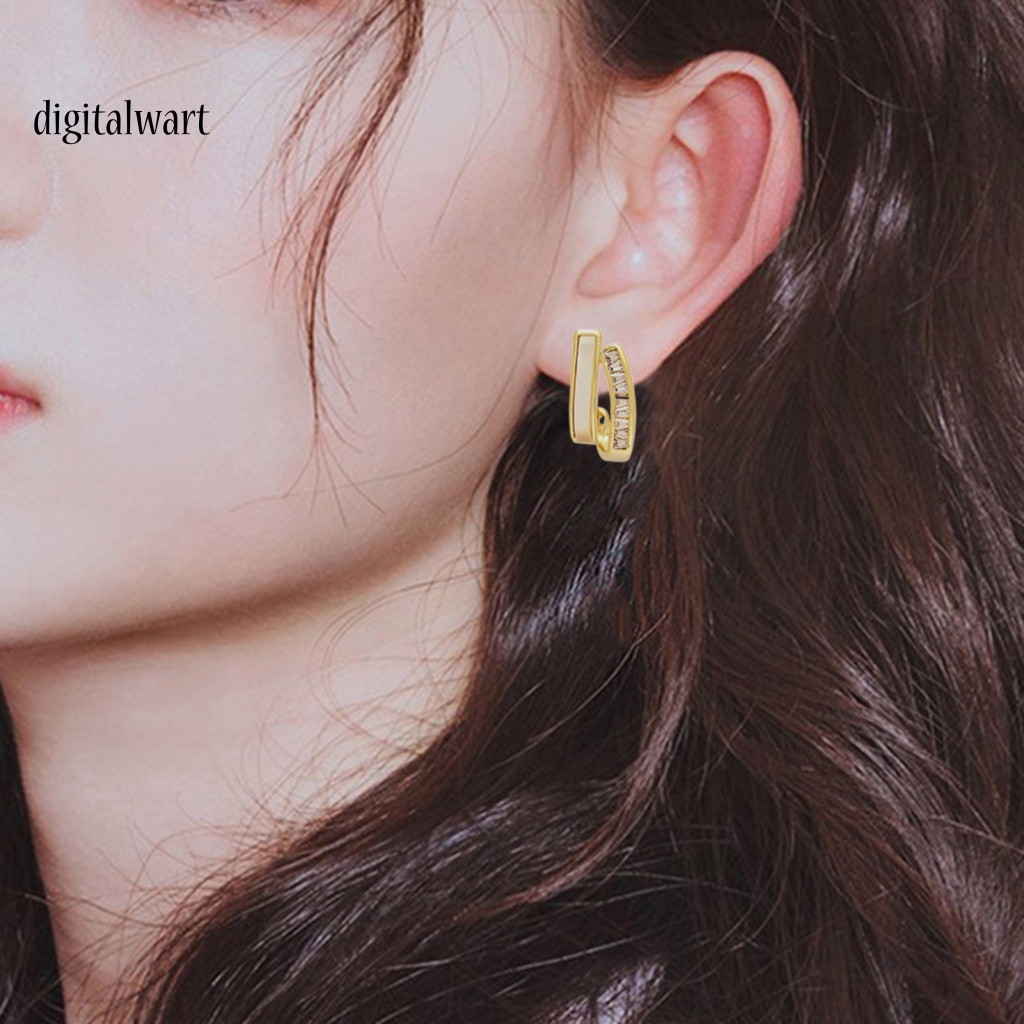 Kỹ Thuật Số| 1 Đôi Bông Tai Cong Bằng Hợp Kim Không Gỉ Nhiều Màu Sắc Dành Cho Nữ