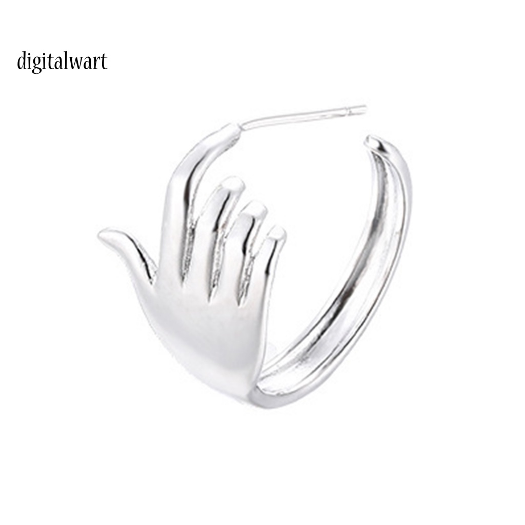 Kỹ Thuật Số| 1 Khuyên Tai Hình Bàn Tay Mạ Điện Phong Cách Hip Hop Unisex