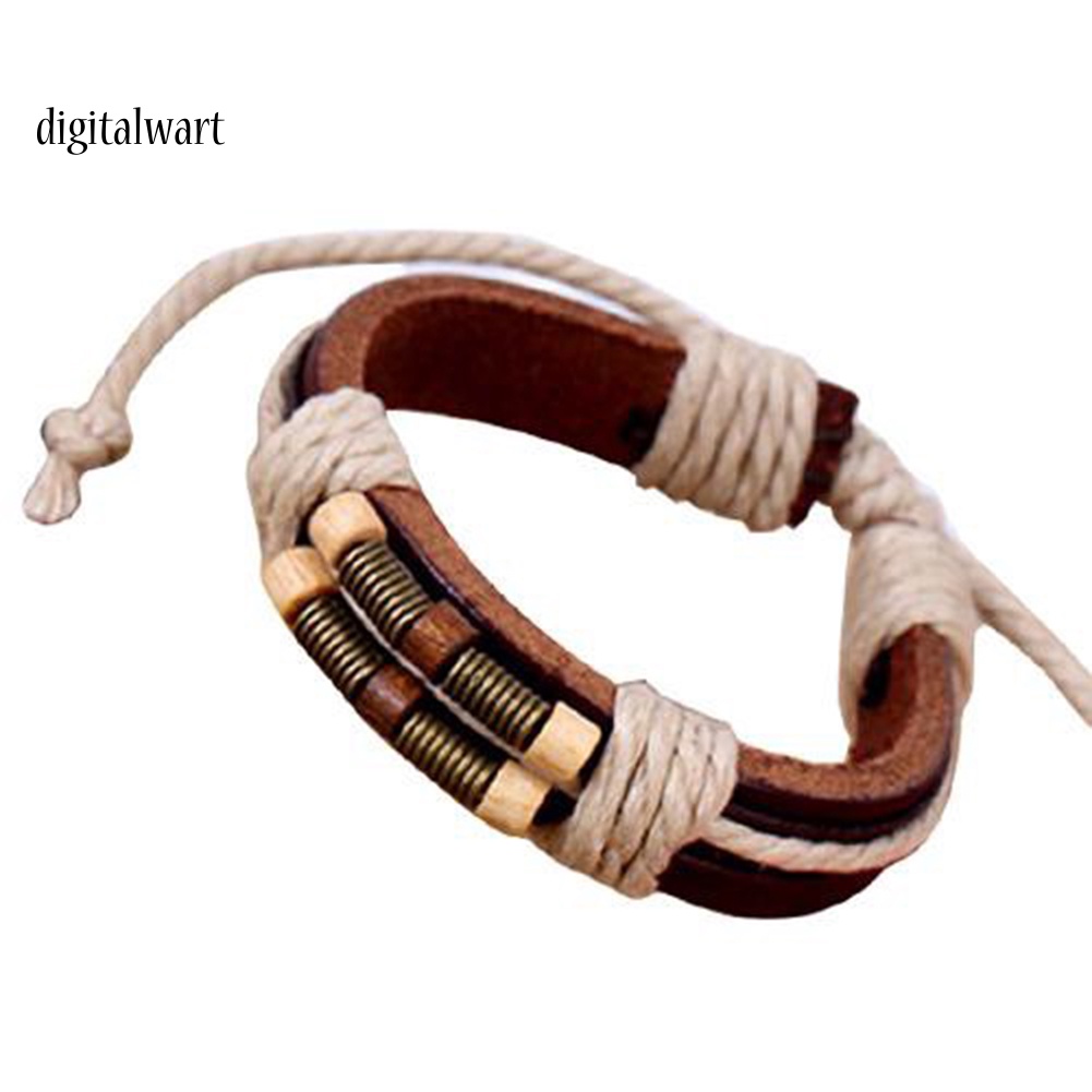 Kỹ Thuật Số| Vòng Tay Da Bện Thời Trang Unisex Cá Tính