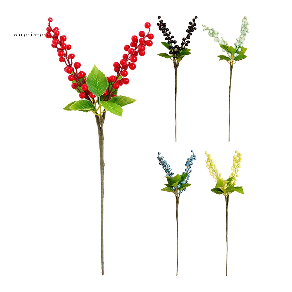 Spa Bộ 2 Nhánh Berry Giả Sống Động Tươi Tắn Không Cần Đóng Giả Trang Trí Nhà Cửa