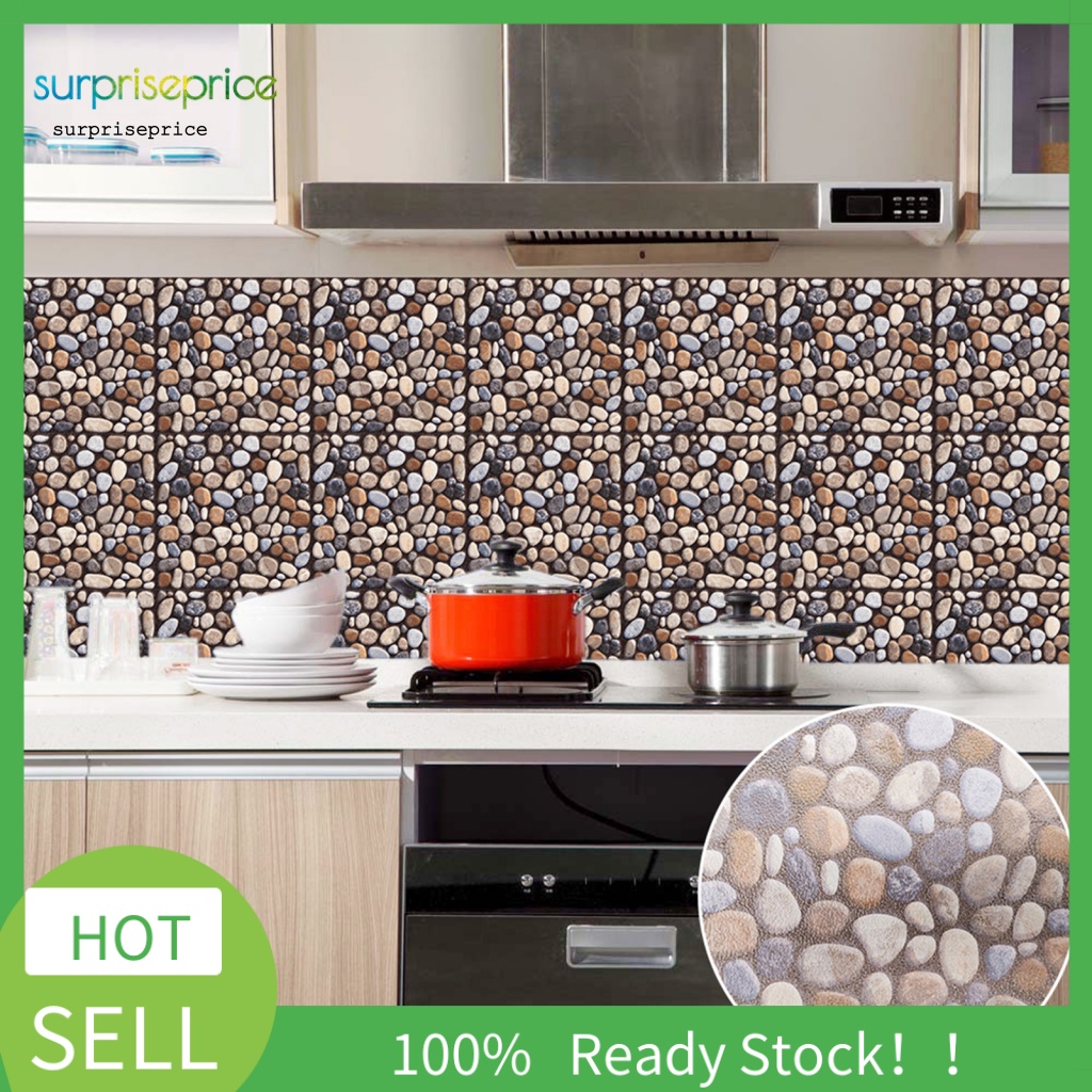 Bộ 10 Đề Can Giả Da Tự Dính Chống Nước Có Thể Tháo Gỡ Trang Trí Nhà Cửa