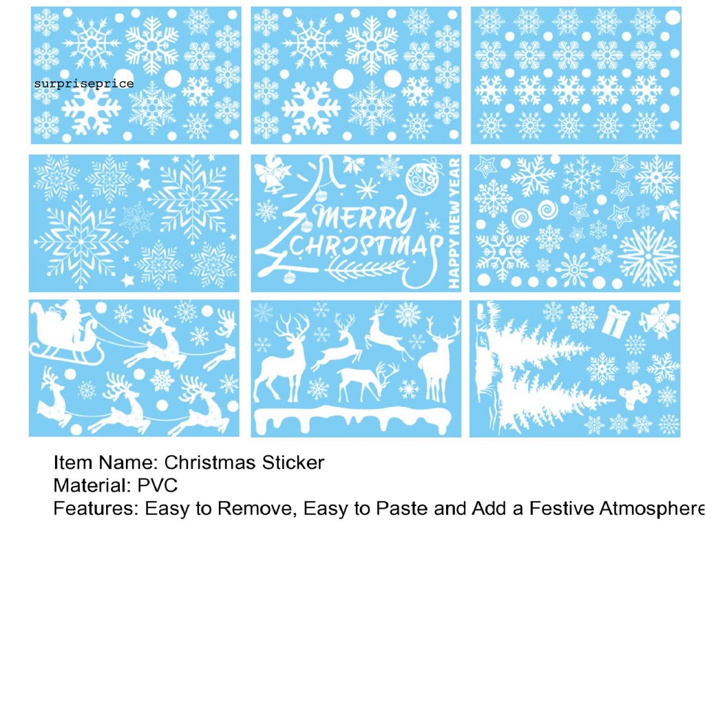 1 Set Sticker PVC Dán Tường / Kính Cửa Hàng Họa Tiết Giáng Sinh Tinh Tế DIY