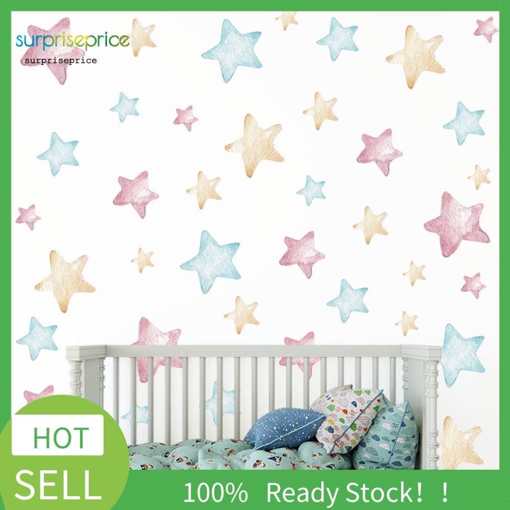 Decal dán tường Tự Dính Không Cặp Nhăn Chống Nước Không Phai Màu Hình Ngôi Sao Nhiều Màu Sắc Trang Trí Nhà Trẻ