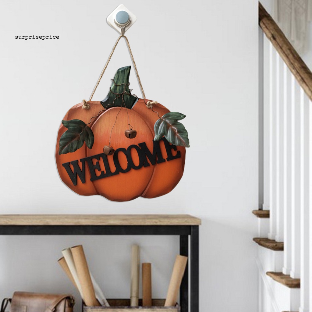 Vòng Hoa Lá Giả Hình Bí Ngô Nhiều Màu Sắc Dùng Trang Trí Cửa Dịp Halloween