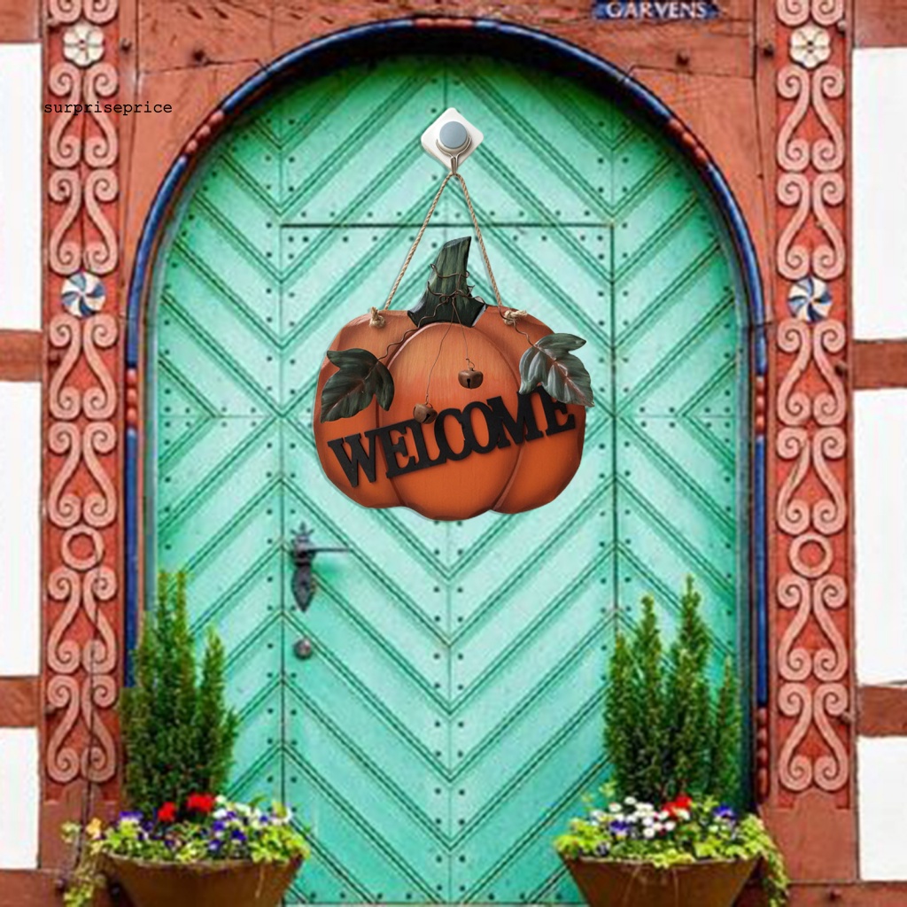 Vòng Hoa Lá Giả Hình Bí Ngô Nhiều Màu Sắc Dùng Trang Trí Cửa Dịp Halloween