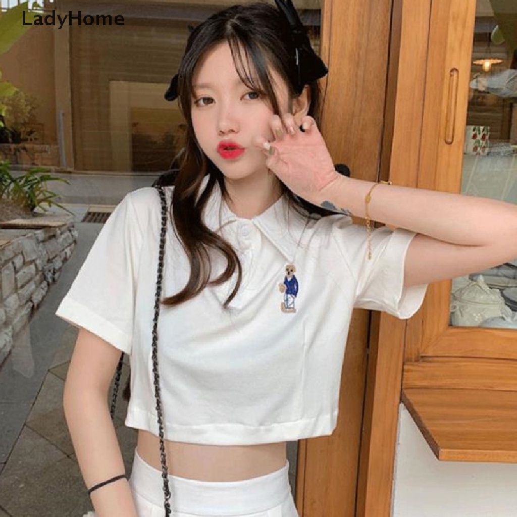 Bộ Áo Croptop Cổ Bẻ + Chân Váy Thêu Họa Tiết Phong Cách Hàn Quốc Thời Trang Cho Nữ