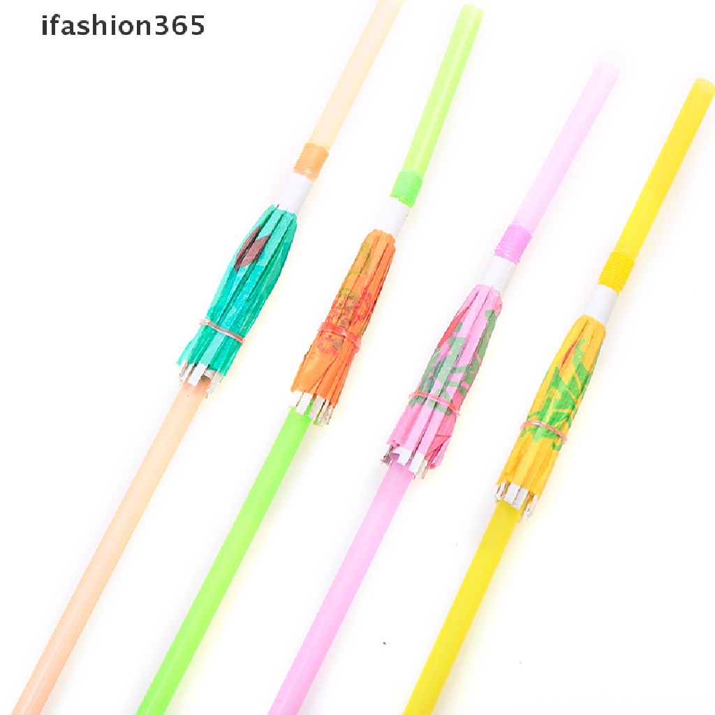 Set 50 Ống Hút Nhựa Hình Trái Cây Gắn Dù Cho Các Bữa Tiệc Bãi Biển Tiện Dụng ifashion365