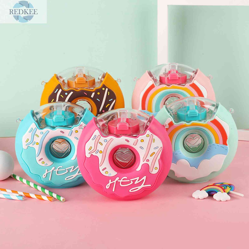 Bình Nước Nhựa 380ml Hình Bánh Donut Dễ Thương