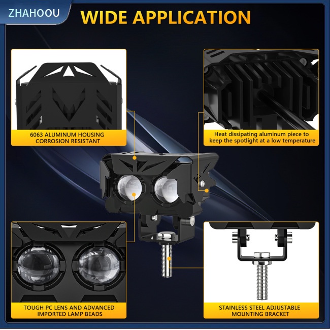 ☃Phụ Kiện Trang Trí Nhà Cửa Độc Đáo Sáng Tạo☃ 1 Cặp Đèn Pha Led Sương Mù Siêu Sáng Hai Màu Sắc Dành Cho Xe Mô Tô