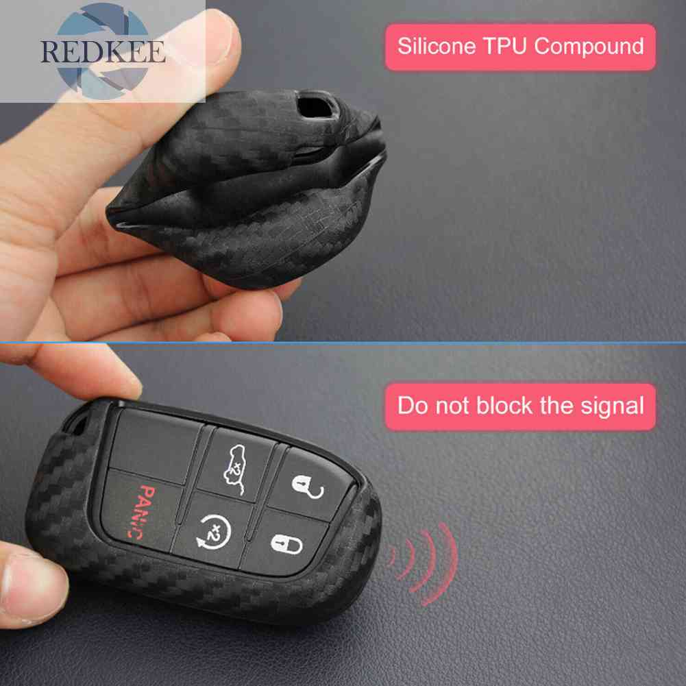Vỏ Silicon Bảo Vệ Chìa Khóa Xe Hơi Jeep Dodge Chrysler