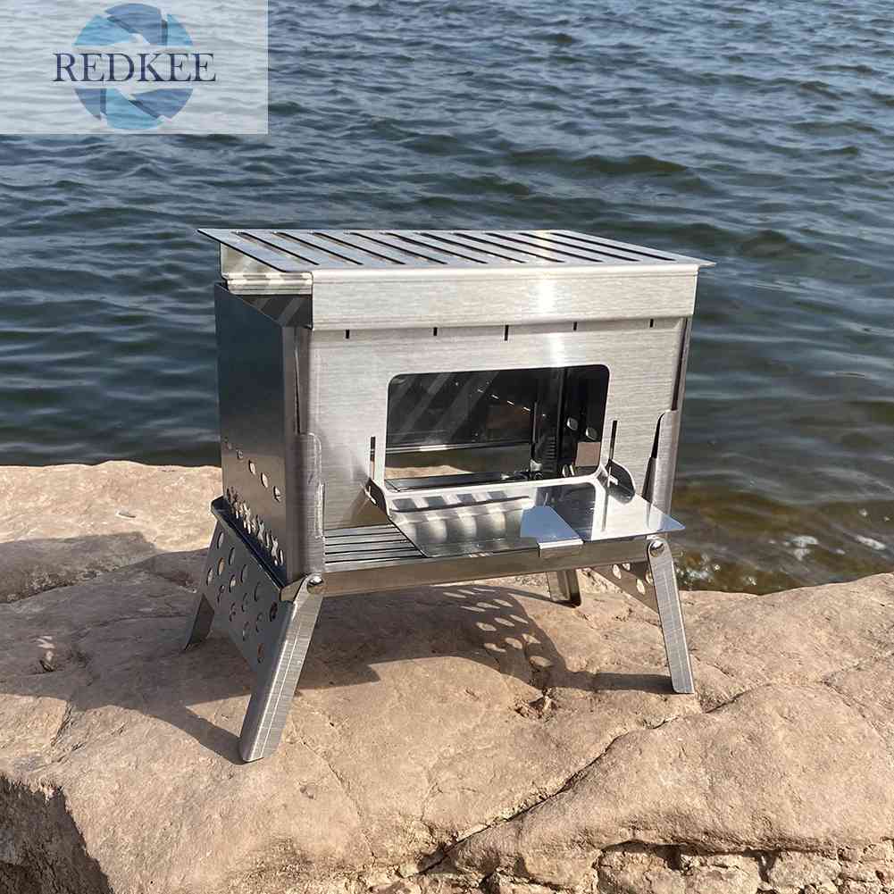 Lò Nướng BBQ Bằng Thép Không Gỉ Có Thể Gấp Gọn Tiện Dụng Khi Đi Cắm Trại