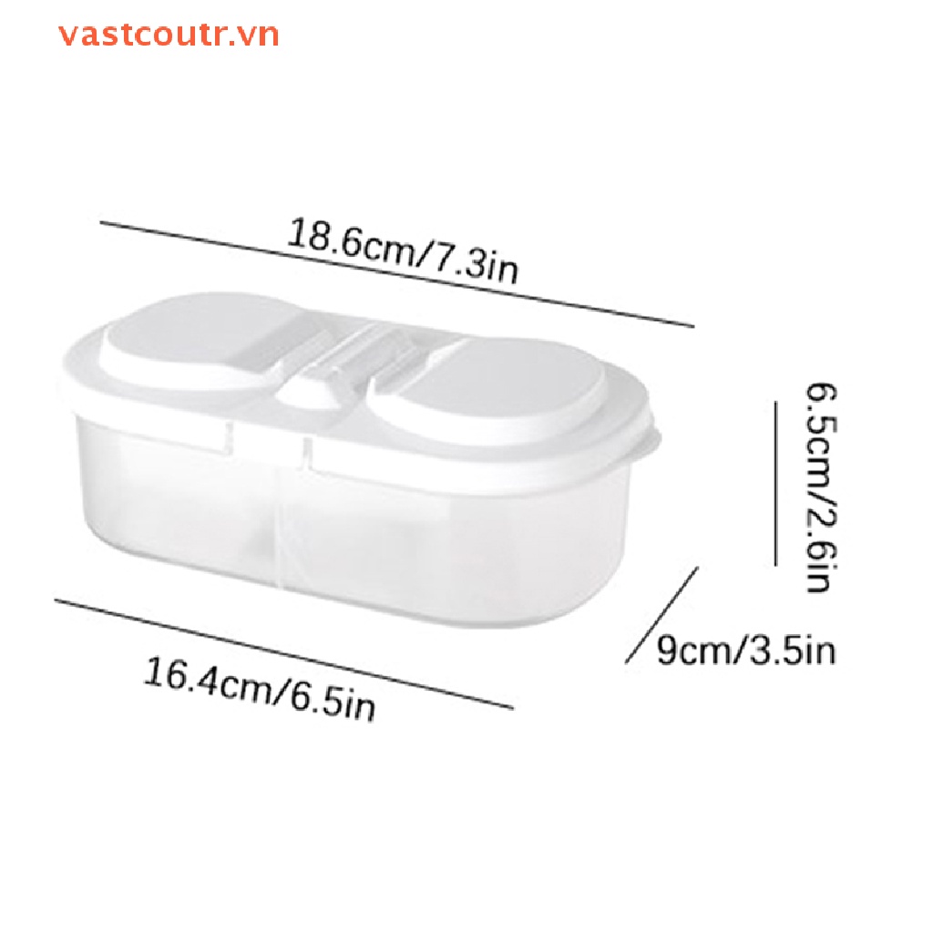 Hộp Đựng Thực Phẩm Hai Ngăn Có Nắp Bằng Nhựa