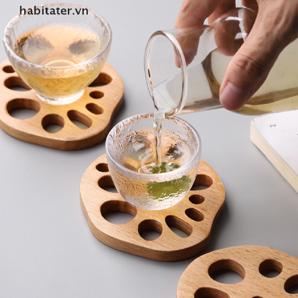 Set 1 / 4 Tấm Lót Ly Bằng Gỗ Óc Chó Bền Chịu Nhiệt
