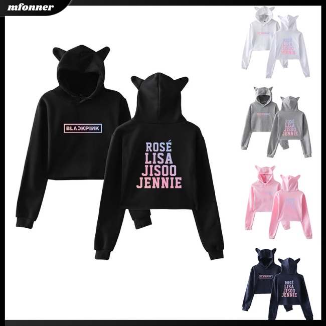 Mv Áo Sweatshirt In Hình Tai Mèo Dòng Blackpink Thời Trang Dễ Phối Đồ Cho Nữ