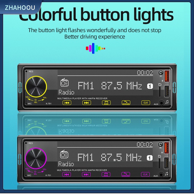 ☃Nhà Cửa☃ Máy Nghe Nhạc Mp3 1din Màn Hình Cảm Ứng 2.5d Fm Bluetooth Có Đèn Nhiều Màu Sắc Dành Cho Xe Hơi