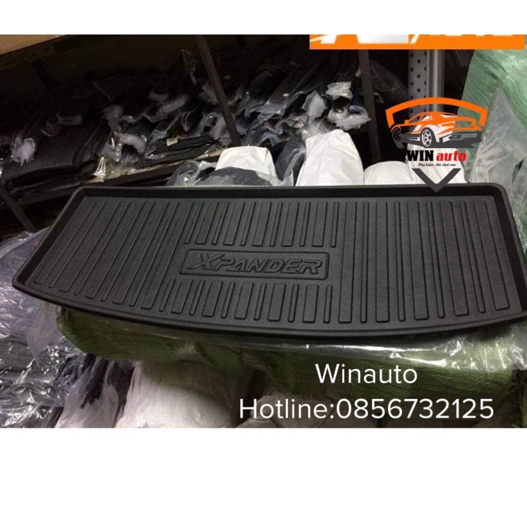 Lót cốp nhựa dẻo xe Mitsubishi Xpander 2018, 2019, 2020, 2021, 2022 không mùi , không thấm nước- Vân chéo