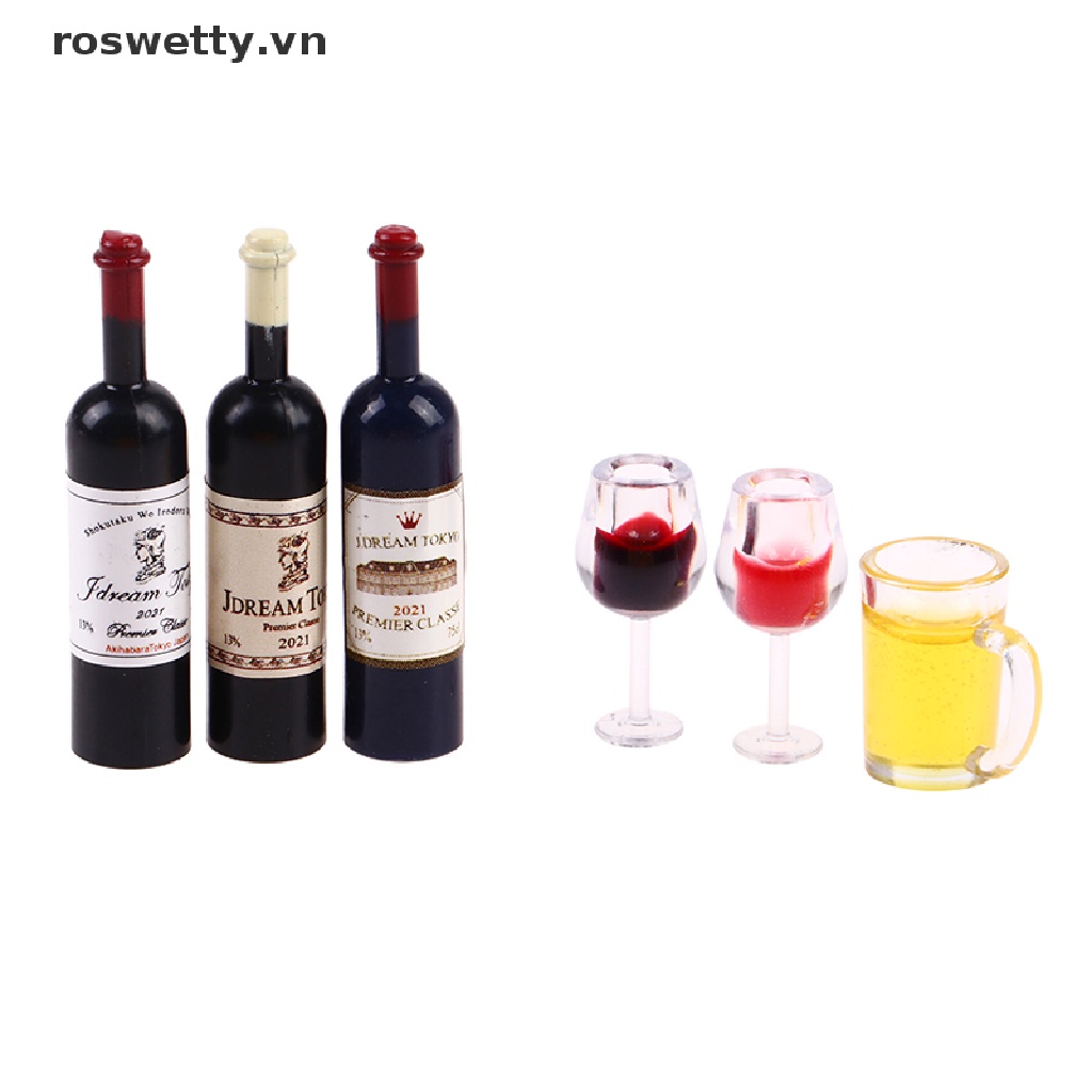 Set 5 Mô Hình Ly Bia / Rượu 1: 12 Dùng Để Trang Trí Nhà Búp Bê / Tiểu Cảnh
