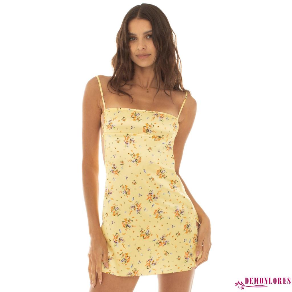 Đầm Hai Dây Hở Lưng Họa Tiết Hoa Thời Trang Mùa Hè Cho Nữ