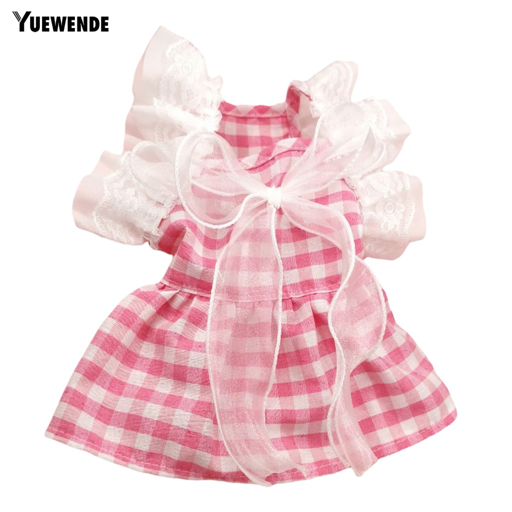 Đầm Họa Tiết Caro Đính Nơ Phối Bèo Thời Trang Mùa Hè Xinh Xắn Cho Thú Cưng