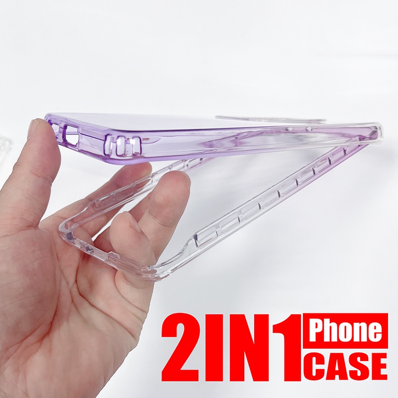 2 In 1 / Transparent Clear Thickened Shockproof Case LG Velvet V60 Google Pixel7 Pro pixel 6 Pro 6A Protective Case Back Cover